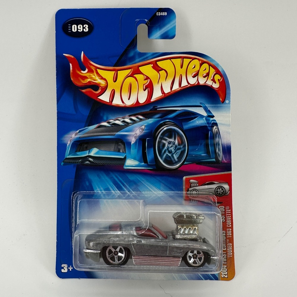 Hot Wheels 2004 First Editions Tooned 1963 Corvette Zamac 093 G3489 New